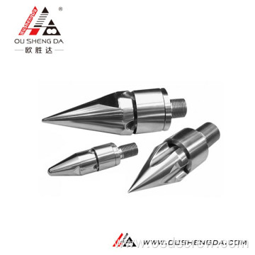 Injection nozzle tip for single injection screw barrel